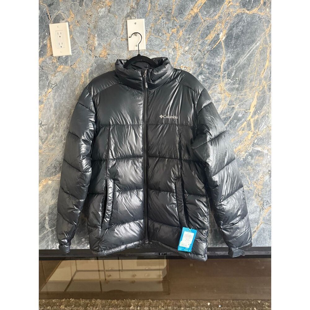 NWT Columbia Mens Black Pike Lake Insulated Full Zip Puffer Jacket Size Small